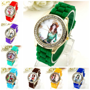 2015 New Arrive Multi-color Jelly Rubber Beautiful girls Silicon Lady Wrist Quartz Watch